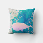 Coussin Baby Nursery Whale Sparkle bleu rose personnel (Verso)