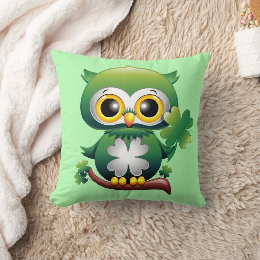 Coussin Baby Owl St Patrick Paddy Cartoon (Couverture)