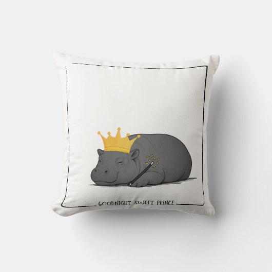 Coussin Baby Pygmy Hippo - Goodnight Sweet Prince Cushion (Recto)