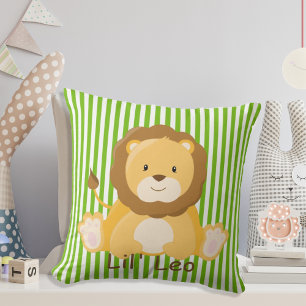 Coussin Baby Safari Lion Monogramme