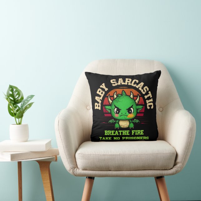 Coussin Baby Sarcastic Dragon Breathe Fire  (Chaise)