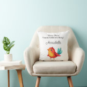Coussin Baby shower À Thème Oiseau Mignonne Aquarelle (Chaise)