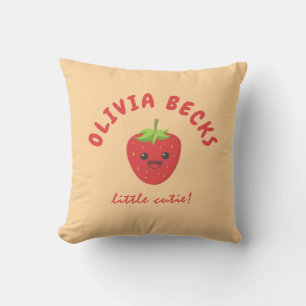 Coussin Baby shower aux fraises Little Cutie