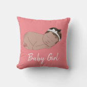 Coussin Baby shower bébé fille (Recto)
