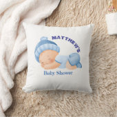 Coussin Baby shower bleu, Bébé Garçon Douche (Couverture)