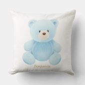 Coussin Baby shower bleu Teddy Bear (Recto)