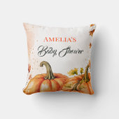 Coussin Baby shower Citrouille d'aquarelle (Recto)