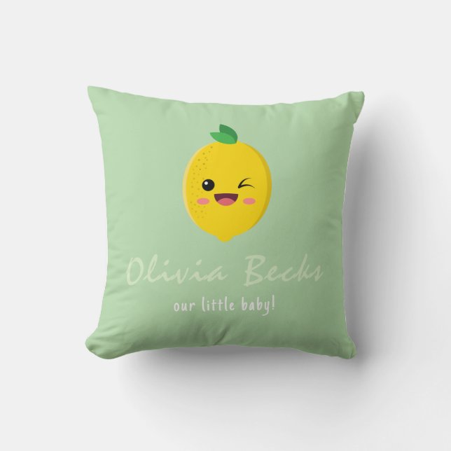 Coussin Baby shower Citrus Lemon (Recto)
