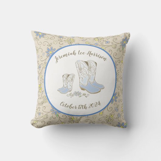 Coussin Baby shower Cowboy (Recto)