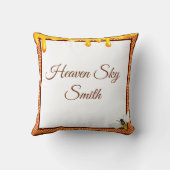 Coussin Baby shower d'abeille douce (Verso)