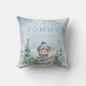Coussin Baby shower de forêt d'ours mignonne d'hiver (Recto)