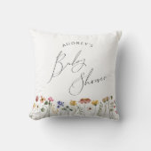 Coussin Baby Shower Fleur Sauvage Colorée (Recto)