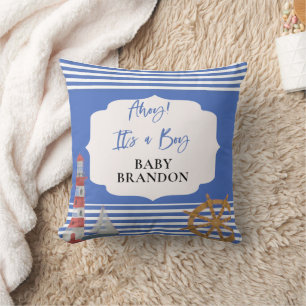 Coussin Baby Shower Garçon Nautical