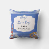 Coussin Baby Shower Garçon Nautical (Verso)