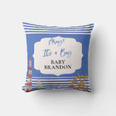 Coussin Baby Shower Garçon Nautical (Recto)