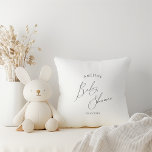 Coussin Baby shower neutre Whimsical<br><div class="desc">Présentant notre oreiller à la douche blanche pour baïbe, neutre pour le genre, parfait pour toute saison, que ce soit l'automne, l'hiver, le printemps ou l'été! Ce coussin a une ambiance boho-chic avec une calligraphie moderne et élégante et un design minimaliste noir et blanc. C'est joli et unique, avec une...</div>