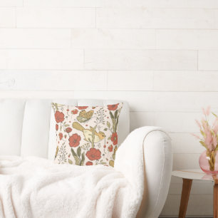 Coussin Baby Shower Papillons & Fleurs Poésie Florale