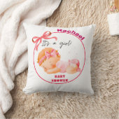 Coussin Baby shower rose, Baby Girl Douche (Couverture)