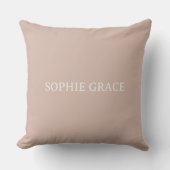 Coussin Baby-Shower Typographie en grès rose (Recto)