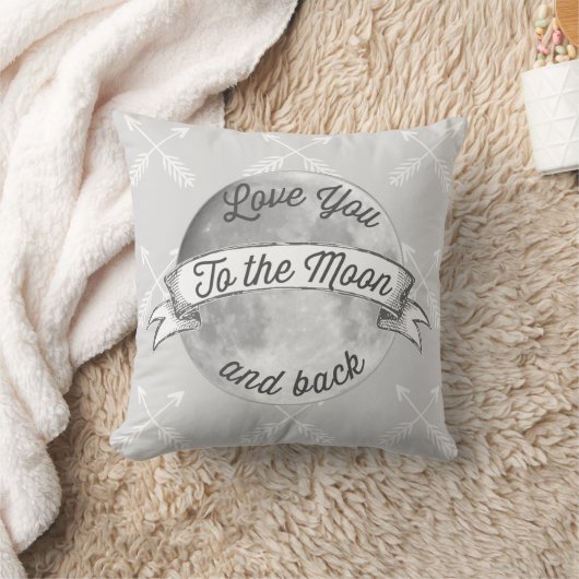 Coussin Baby Stat Love You to Moon Flrow Motif (Couverture)