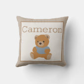 Coussin Baby Toddler Nursery Room Teddy Bear et nom (Verso)