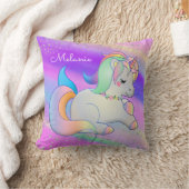 Coussin Baby Unicorn Silver Stars Rainbow (Couverture)