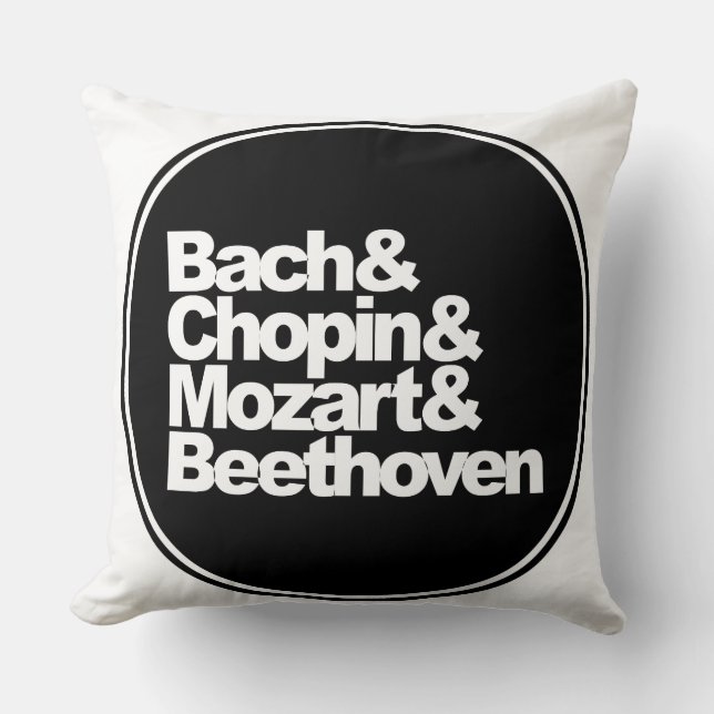Coussin Bach et Chopin et Mozart et Beethoven (Recto)