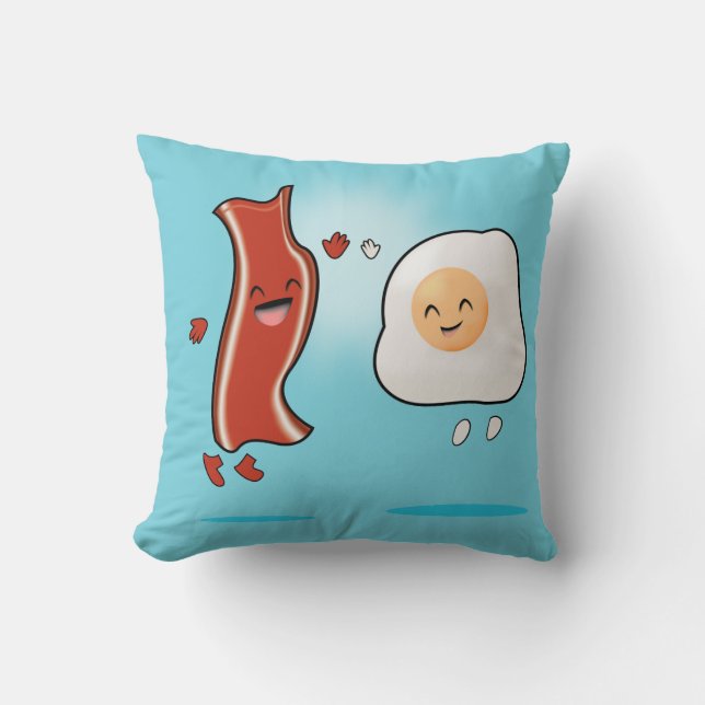 Coussin Bacon aime les oeufs (Recto)