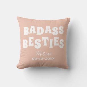 Coussin Badass Besties Funny Bridesmaid Favoriser Cadeau