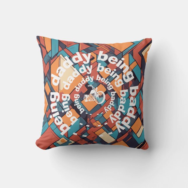 Coussin Baddy Daddy Chopper, design rebelle géométrique (Recto)