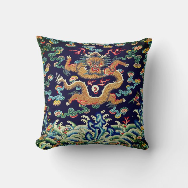 Coussin Badge de classement Carré du dragon chinois Mandar (Recto)