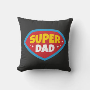 Coussin Badge de Super Papa Rétro