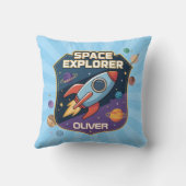 Coussin Badge d'explorateur spatial mignon (Verso)