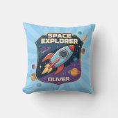 Coussin Badge d'explorateur spatial mignon (Recto)