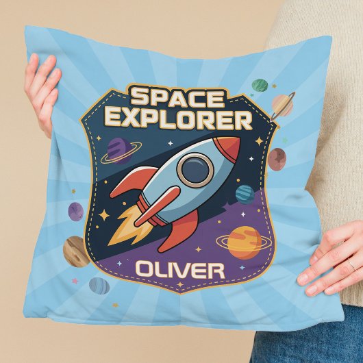 Coussin Badge d'explorateur spatial mignon