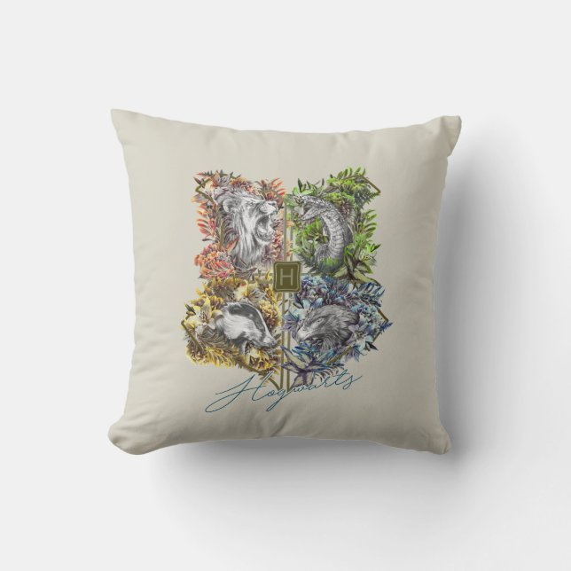 Coussin Badge floral HOGWARTS™ (Recto)