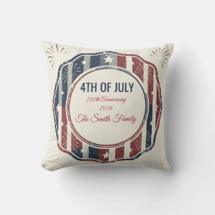 Coussin Badge patriotique vintage américain du 4 juillet