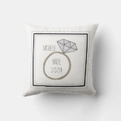 Coussin Bague de date de mariage moderne personnalisée (Verso)