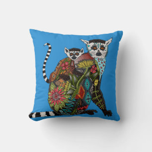 Coussin Bague Queue Lemur Amour bleu
