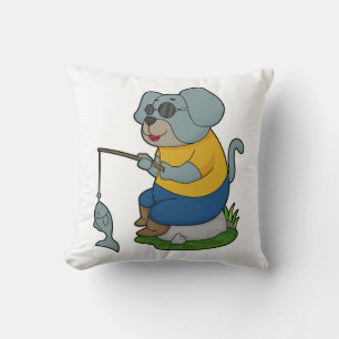 Coussin Baguette de pêche du chien