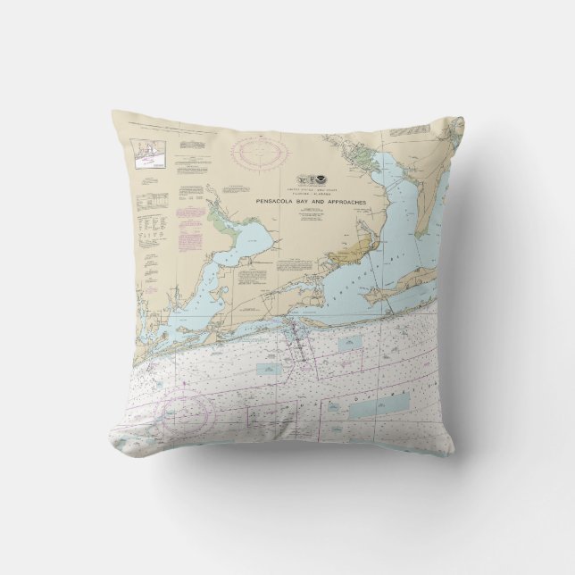 Coussin Baie de Pensacola et approches Graphique nautique  (Recto)