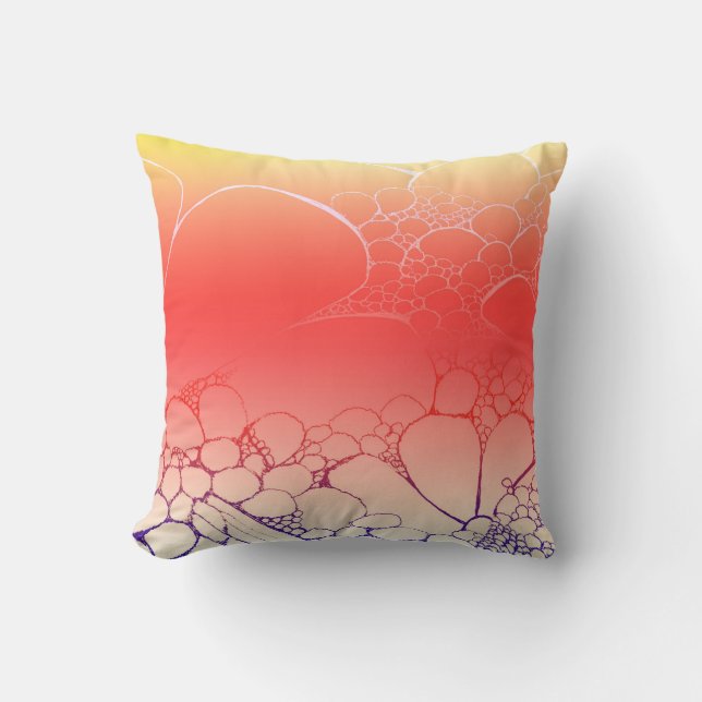 Coussin Baies de coucher de soleil roses (Recto)