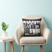 Coussin Baignade ; Gris Noir & Sombre (Chaise)