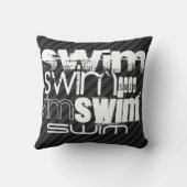 Coussin Baignade ; Gris Noir & Sombre (Verso)