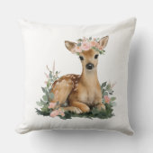 Coussin Baignée de bébé aquarelle Fawn d'été (Recto)