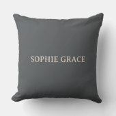 Coussin Bain de bébé typographie boho gris rose (Recto)