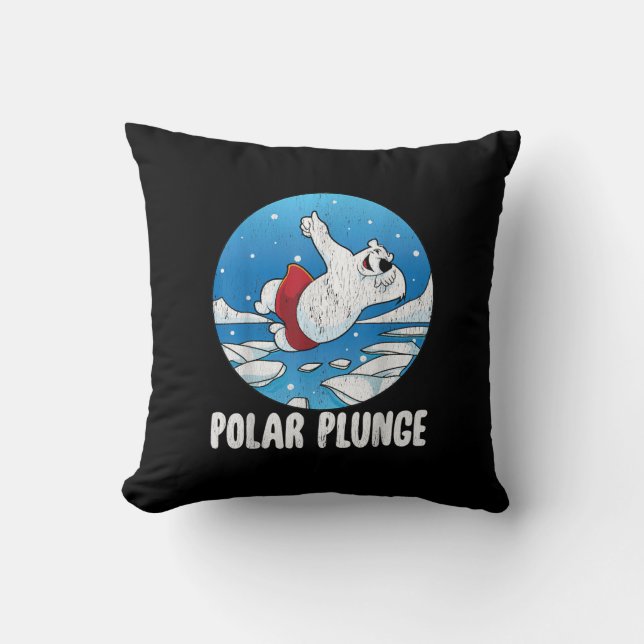 Coussin Bain d'hiver Polar Plunge Ice Jump Polar Ours Bain (Recto)
