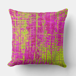 Coussin Baiser Chartreuse Rose et Vert Abstrait
