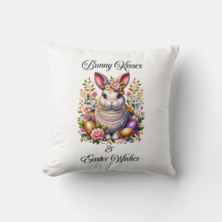 Coussin Baisers de lapin et souhaits de Pâques Jeter l'ore