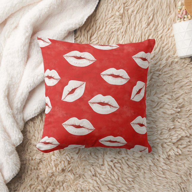 Coussin Baisers Rouges Blancs XOXO (Couverture)
